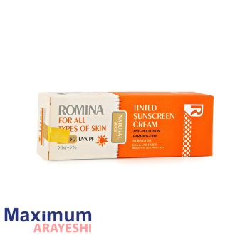 کرم ضدآفتاب رنگی طبیعی SPF50 رومینا 50 میل